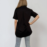 Cămașă cu fundiță din paiete negru