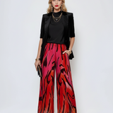 Fustă pantaloni vaporoasă din mătase roz