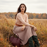 Pulover călduros cu guler rotund off-white