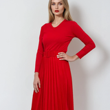 Pulover cu decolteu în V moale si confortabil rosu