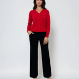 Jachetă cu buzunare si nasturi rosu