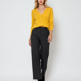 Jachetă cu buzunare si nasturi galben