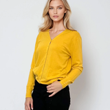 Jachetă cu buzunare si nasturi galben