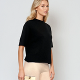 Pulover gros cu mânecă scurtă negru