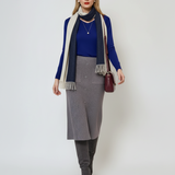 Pulover cu decolteu în V moale si confortabil albastru