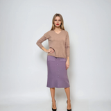 Pulover cu en-coeur beige