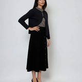 Jachetă tricotată cu nasturi aurii bleumarin