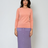 Pulover călduros cu guler rotund roz