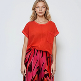 Fustă pantaloni vaporoasă din mătase roz