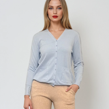 Jachetă cu buzunare si nasturi bleu