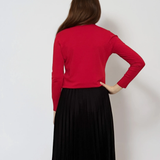 Pulover călduros cu guler rotund rosu