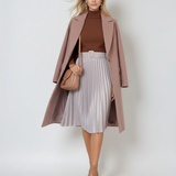 Fustă plisată cu curea gri