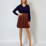 Jachetă basic cu decolteu si nasturi bleumarin