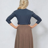 Pulover cu decolteu în V moale si confortabil albastru-jeans