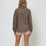 Cămașă largă cu pense pe spate grej grej