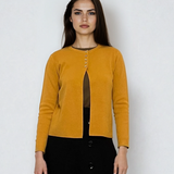 Jachetă tricotată cu nasturi aurii galben