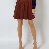 Fustă tricotată cloș maro