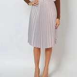 Fustă plisată cu curea gri