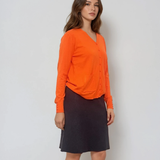 Jachetă cu buzunare si nasturi portocaliu