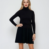 Fustă tricotată cloș negru