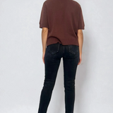 Pulover gros cu mânecă scurtă maro