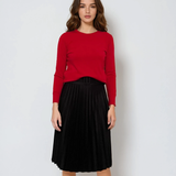 Pulover călduros cu guler rotund rosu