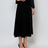 Fustă tricotată clos cu nasturi negru