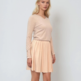 Fustă tricotată cloș crem