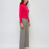 Pulover basic cu guler scurt ciclam