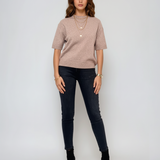 Pulover gros cu mânecă scurtă grej