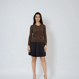 Fustă tricotată cloș gri-dark