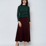 Pulover cu volan plisat verde-dark