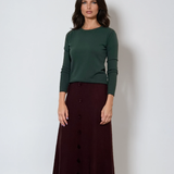 Pulover călduros cu guler rotund verde-dark