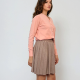 Fustă tricotată cloș beige