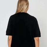 Pulover gros cu mânecă scurtă negru