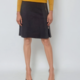 Fustă scurtă cu fermoar pe picior gri-dark