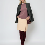 Pulover cu volan plisat mov