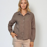 Cămașă largă cu pense pe spate grej grej