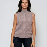 Vestă pe gât cu nasturi decorativi gri