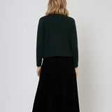 Jachetă tricotată cu nasturi aurii verde-dark