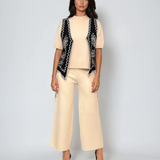 Vestă cu flori brodate negru