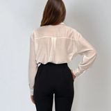 Cămașă din vascoză cu mânecă lungă alb