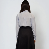 Cămașă din vascoză cu mânecă lungă bleu