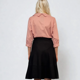 Cămașă din bumbac cu decolteu stil bărcuță elegant roz