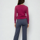 Pulover cu decolteu în V moale si confortabil mov