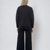 Compleu tricotat cu buzunare negru