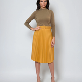 Pulover basic cu guler scurt olive