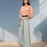 Bluză boho cu volane roz