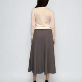 Fustă tricotată clos cu nasturi gri