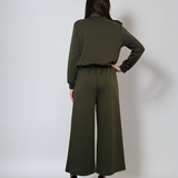 Jachetă cu buzunare și fermoar kaki